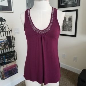 White House Black Market cranberry tank top XS